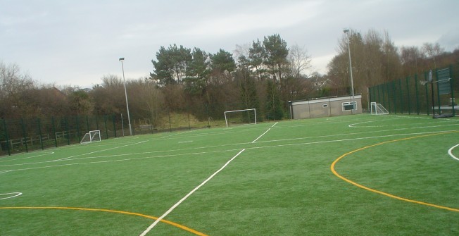Line Marking MUGA Pitches in Pottery Field